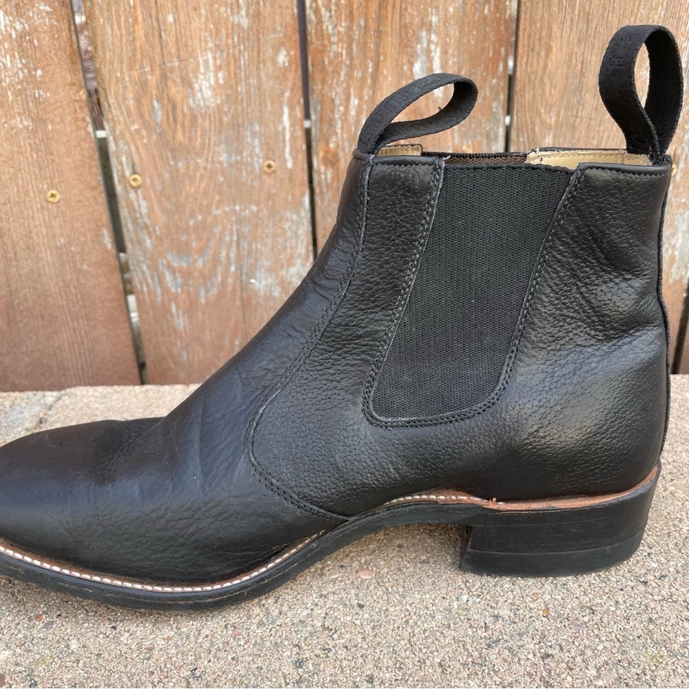 BOULET Men’s Black Leather Pull On Congress Ankle Boot Shoe Size 9 - Picture 10 of 16